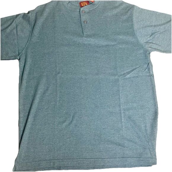 EZ’s by Haggar Men’s Henley Shirt Teal Short Sleeve Size M Casual Top - Picture 5 of 7